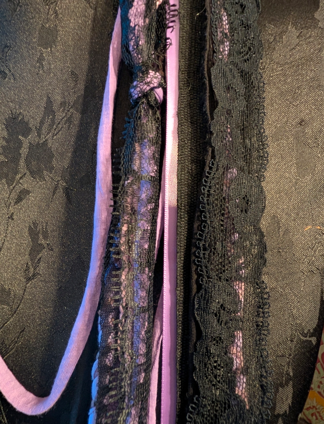 Whimsigoth Lilac, Vintage Style Handmade Fabric Necklace