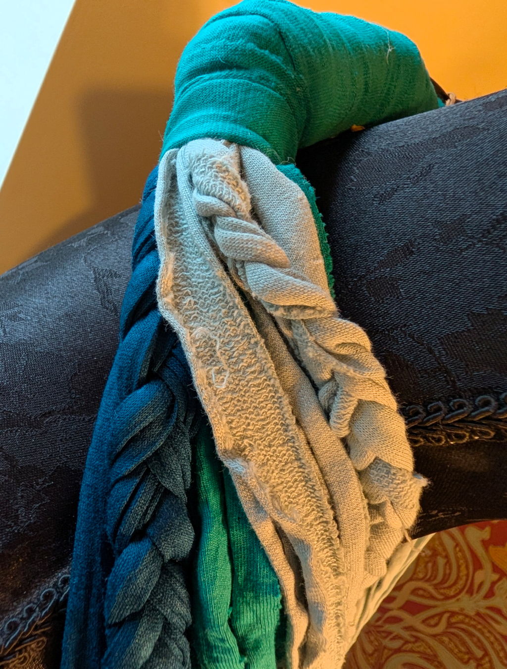 Shades of Teal Handmade Cowl Infinity Scarf