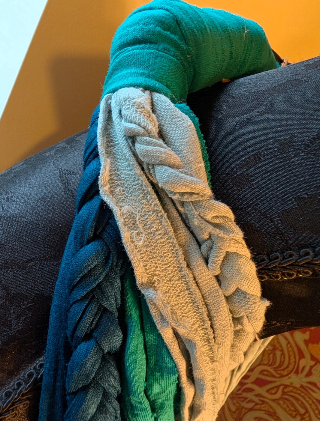 Shades of Teal Handmade Cowl Infinity Scarf