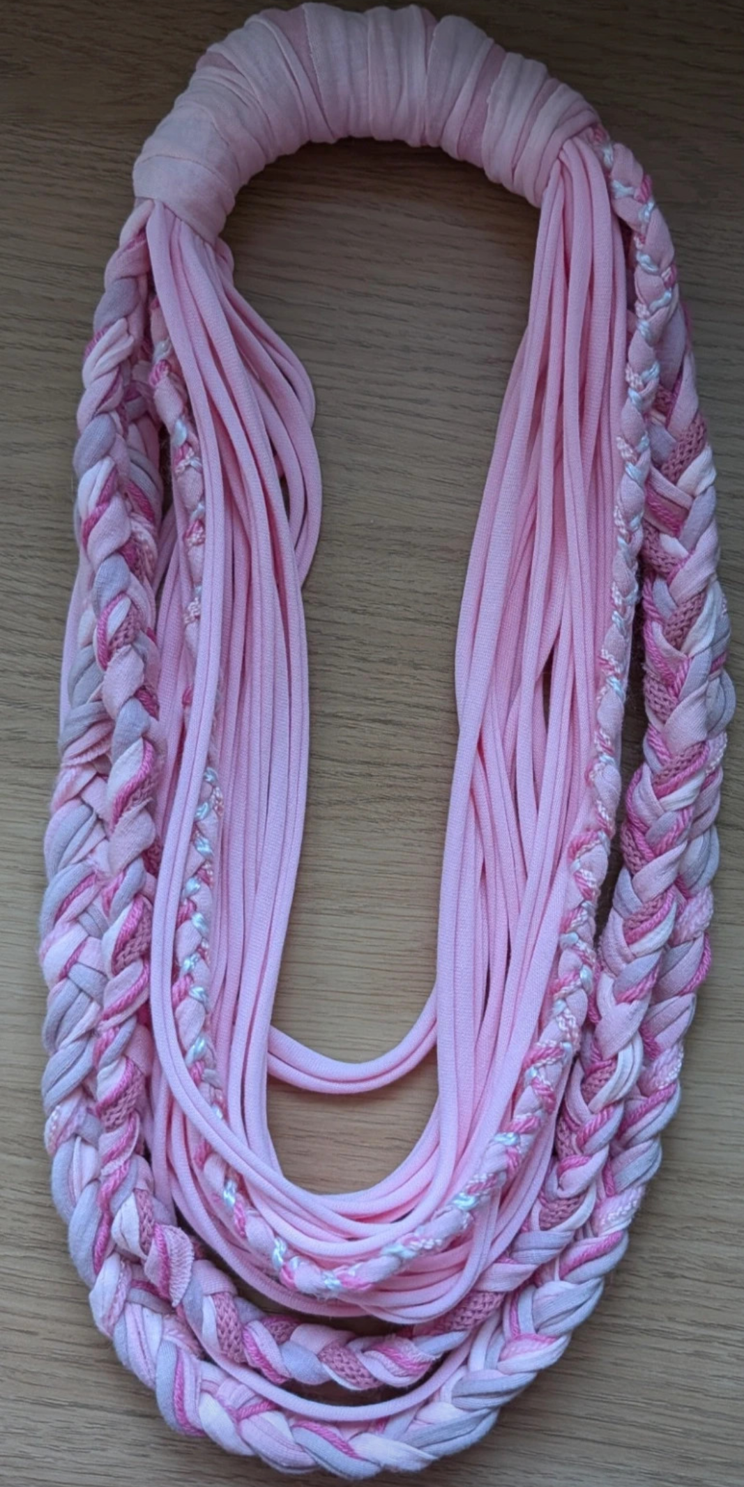 Pretty in Pink, Upcycled Infinity Scarf, Suitable for Vegans