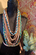 Free Spirit, Handmade Grunge/Boho Fabric Necklace in Festival Teal