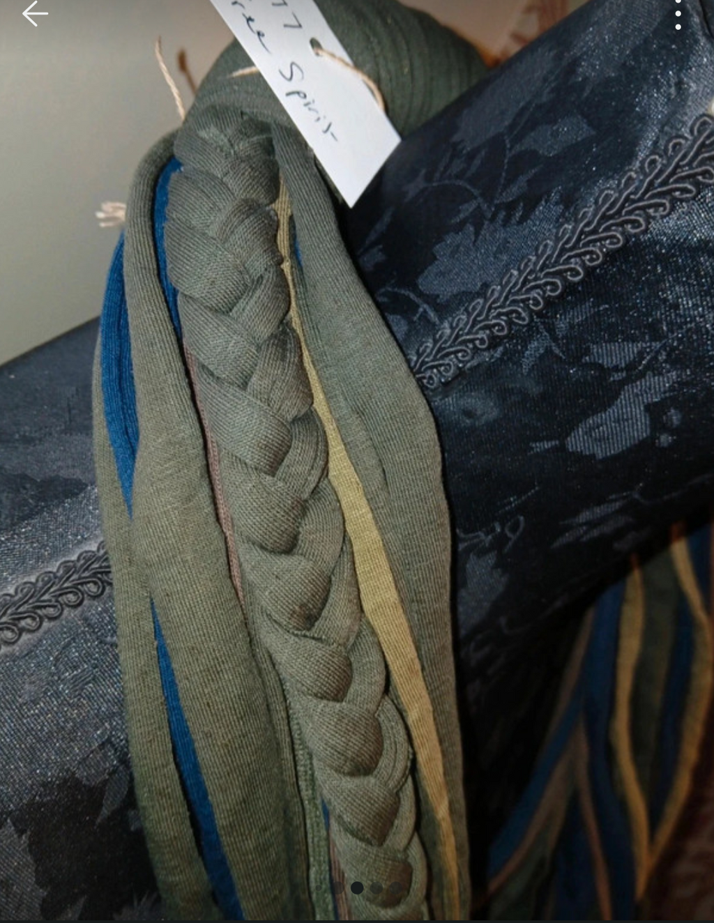 Free Spirit, Grunge/Indie cowl length, vegan infinity Scarf made from recycled T-shirt Yarn