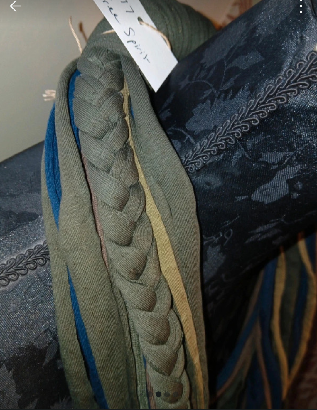 Free Spirit, Grunge/Indie cowl length, vegan infinity Scarf made from recycled T-shirt Yarn