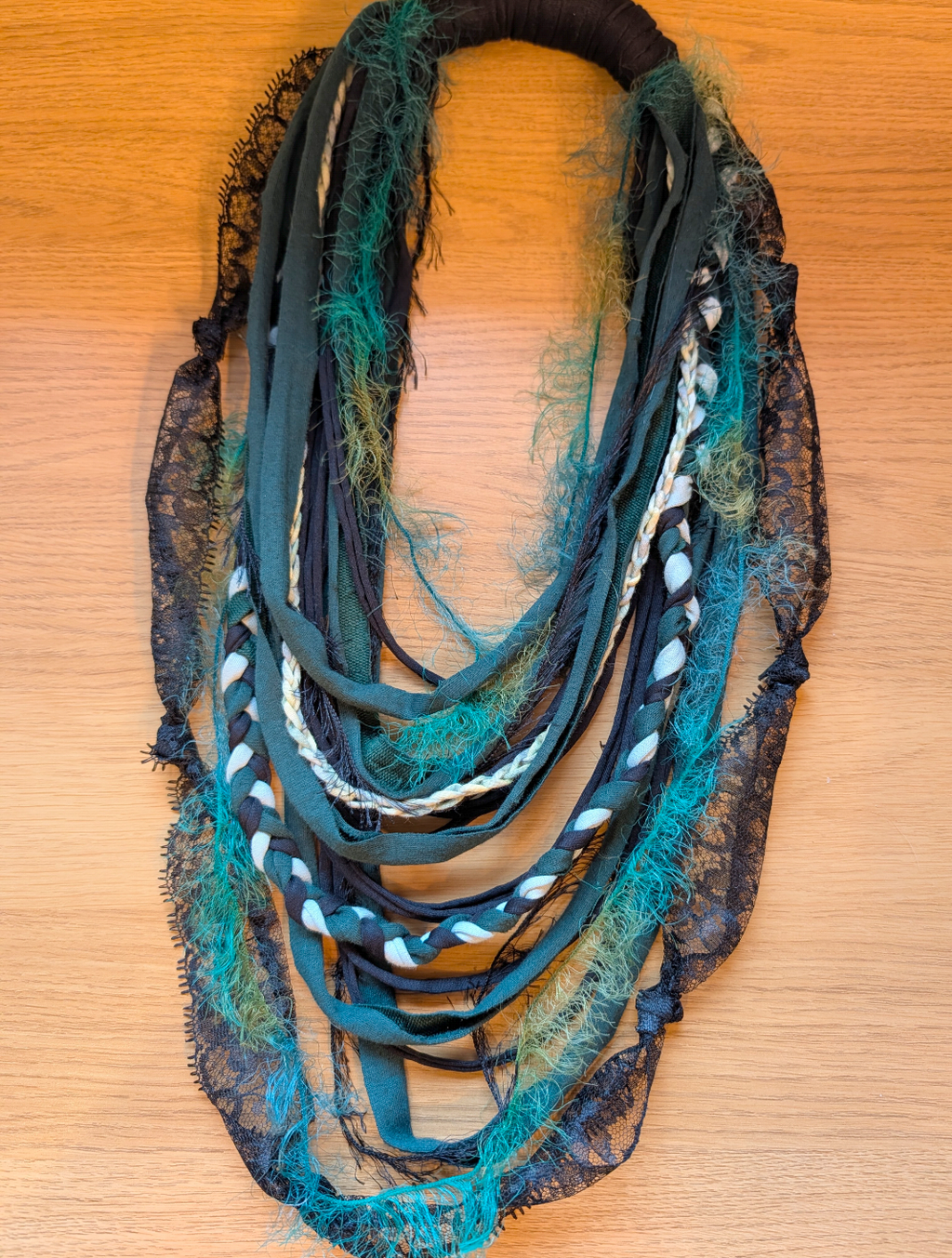 Absinthe, Unique Handmade Gothic Fabric Necklace