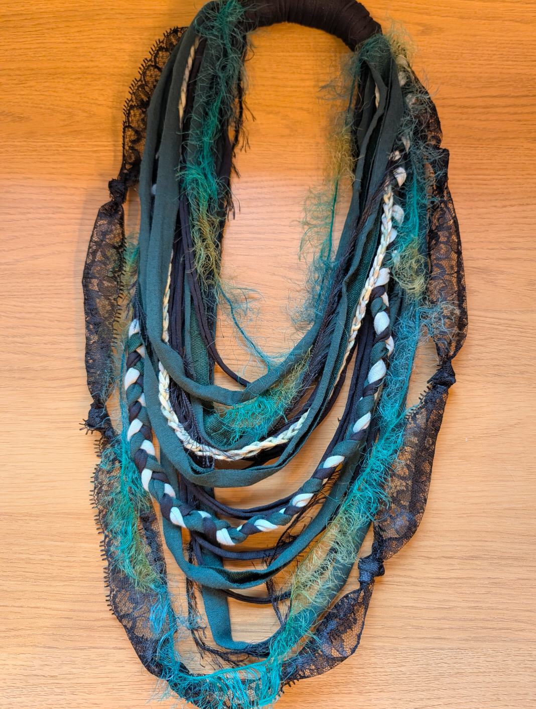 Absinthe, Unique Handmade Gothic Fabric Necklace