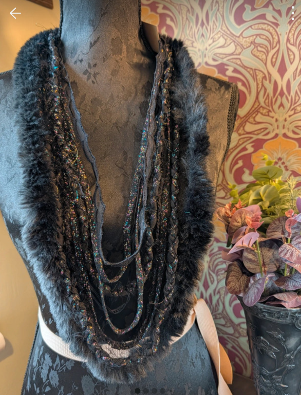Spectral, Ethically Handmade, Gothic Fabric Necklace