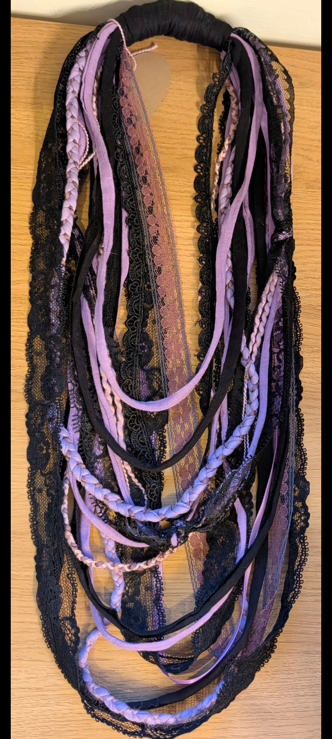 Whimsigoth Lilac, Vintage Style Handmade Fabric Necklace