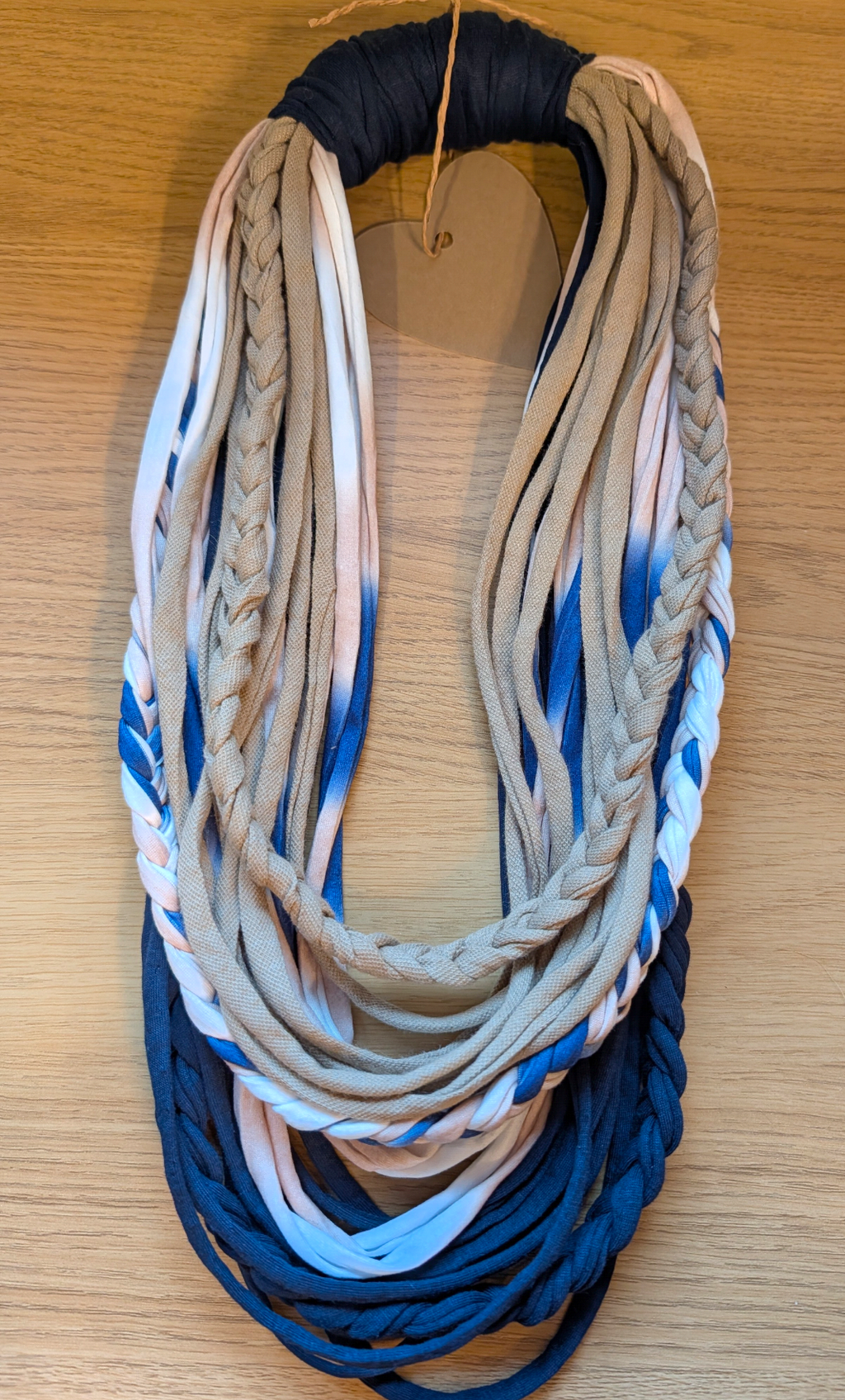 Indigo Sands, Boho Style Handmade Infinity Scarf