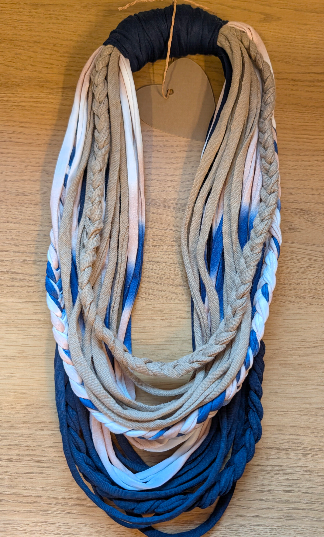 Indigo Sands, Boho Style Handmade Infinity Scarf