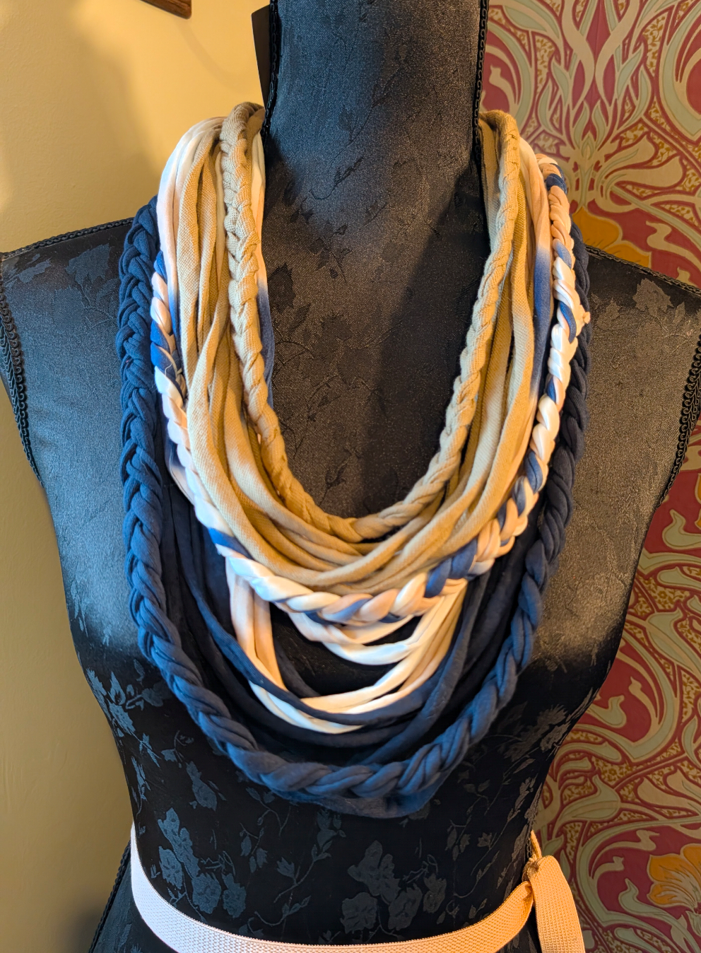 Indigo Sands, Boho Style Handmade Infinity Scarf