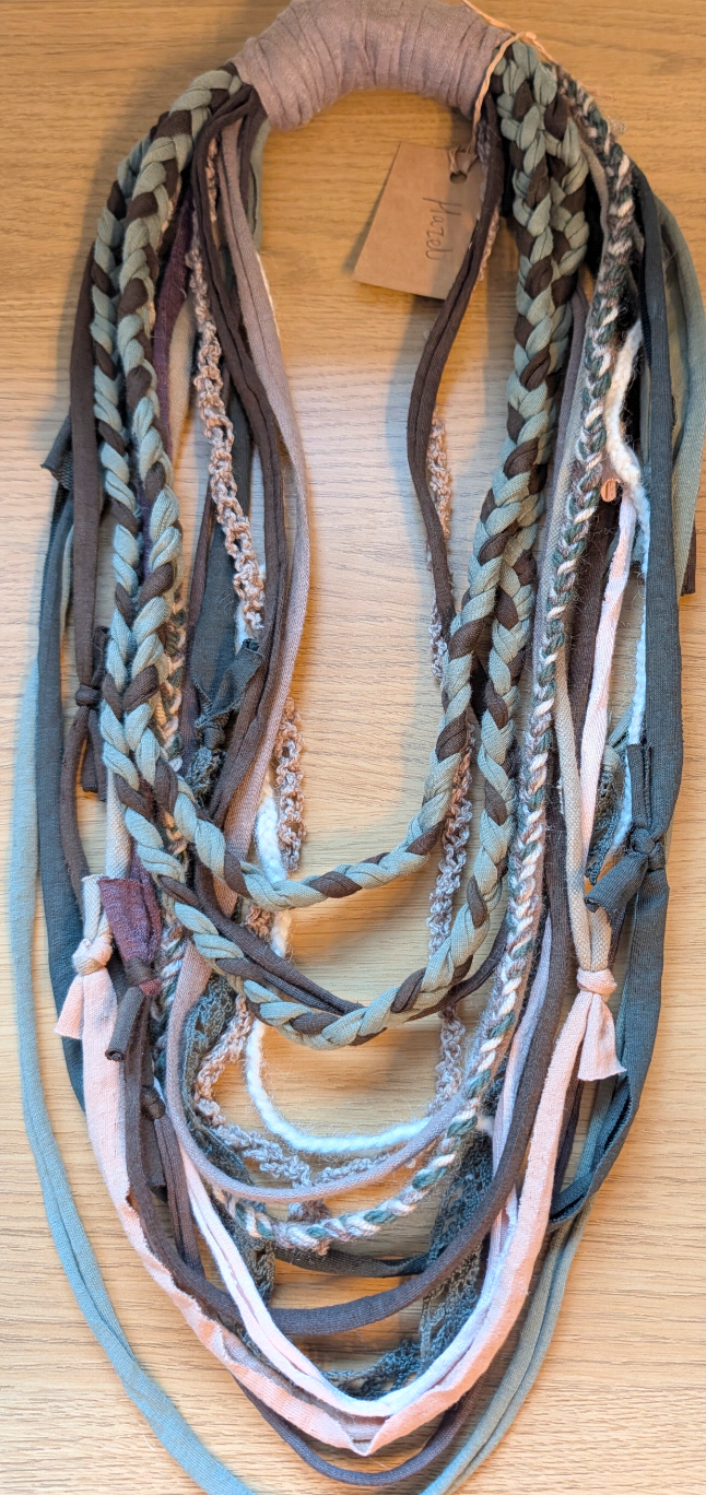 Hazel, Boho Grunge Style Fabric Necklace made from sustainably sourced materials