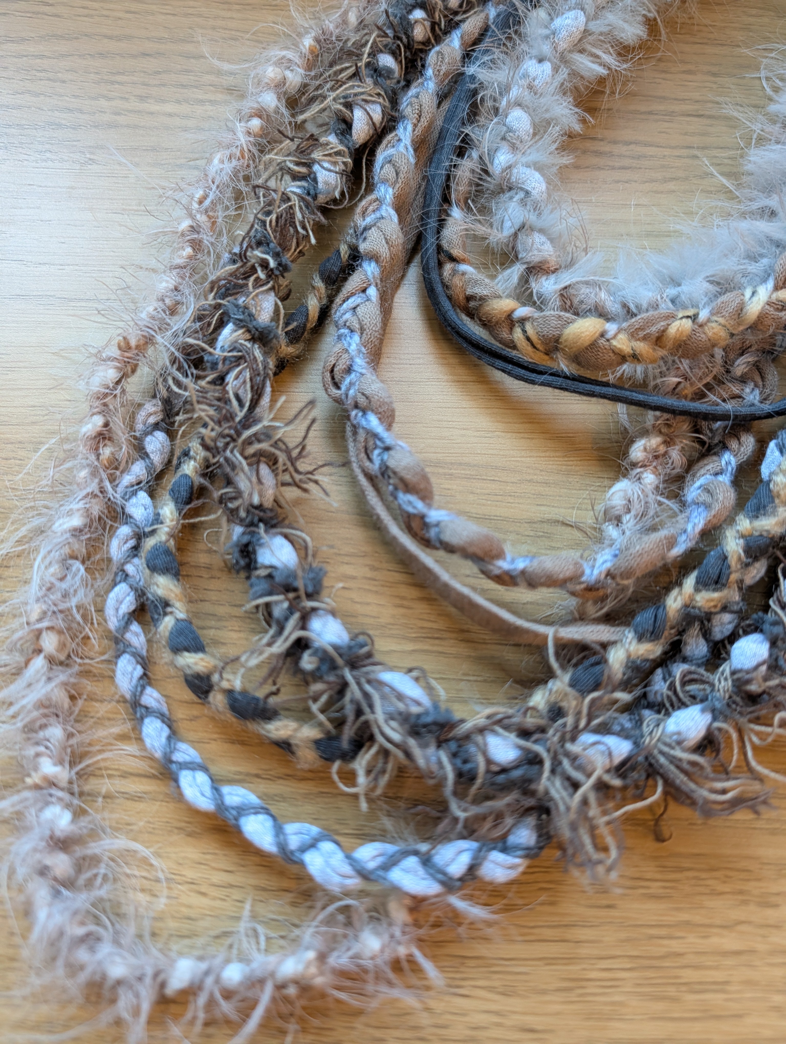 Viking Lagertha Statement Piece, fabric necklace handmade, upcycled & unique