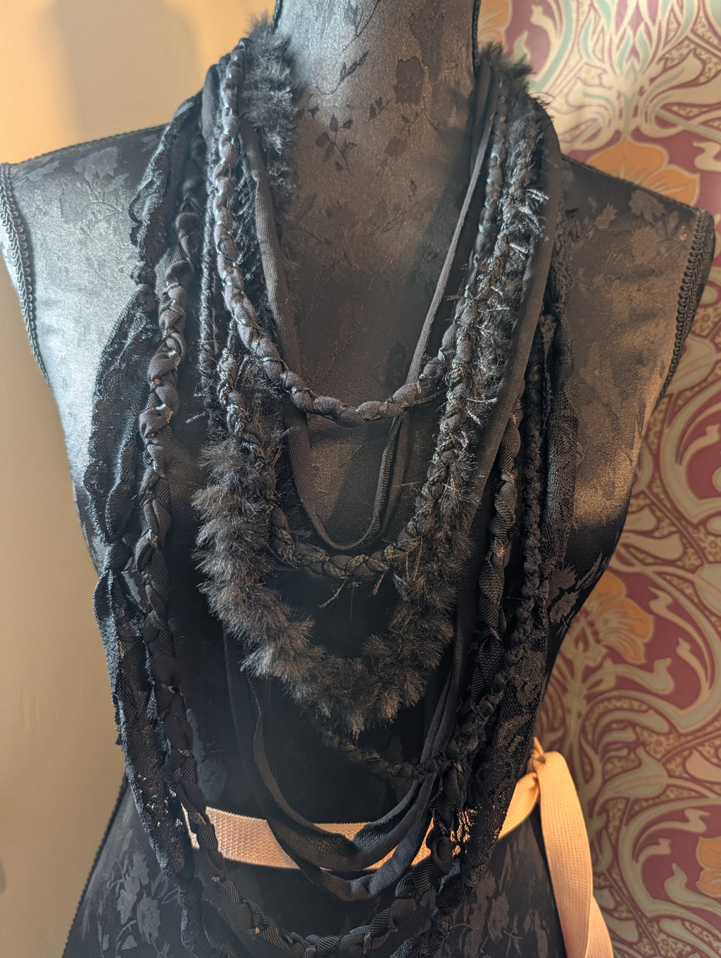 Marian, Gothic, Jet Black Fashion Accessory, lovely goth themed gift, Upcycled & Unique