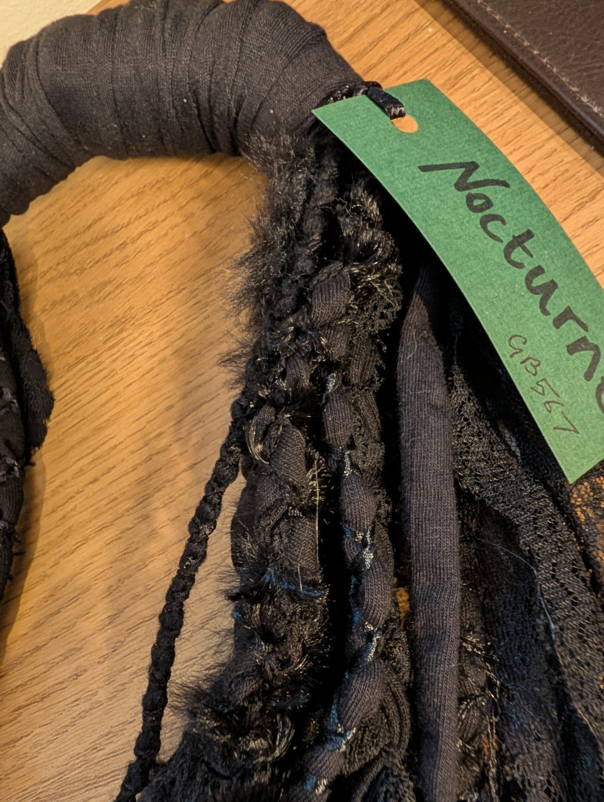 Gothic style Fabric Necklace,Nocturne, Handmade & Unique, Beautiful lace and weave is layered, made using sustainable materials