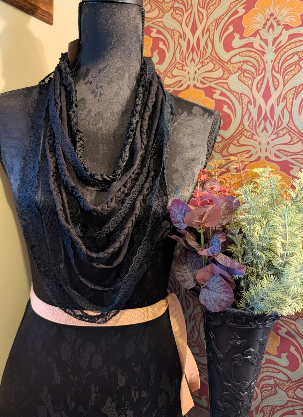 Whimsigoth Stevie Beautiful Handmade Fabric Necklace