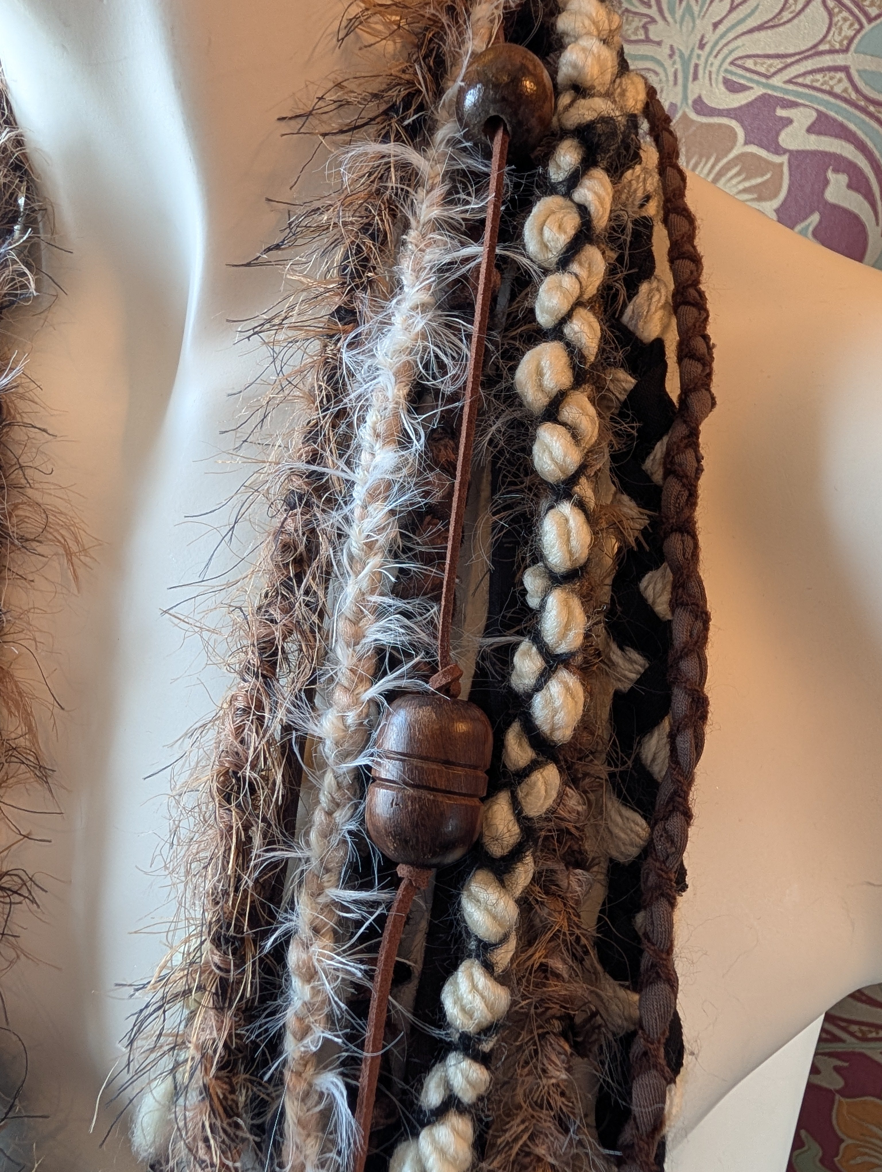 Viking Ragnor, Men's layered fabric scarf for Viking costume