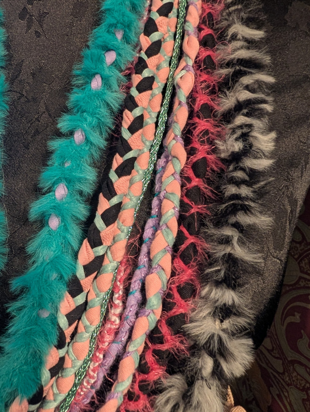 Bright & Bold Fashion Accessory: Scene Queen, layered fabric scarf/necklace, handmade & eco-conscious item