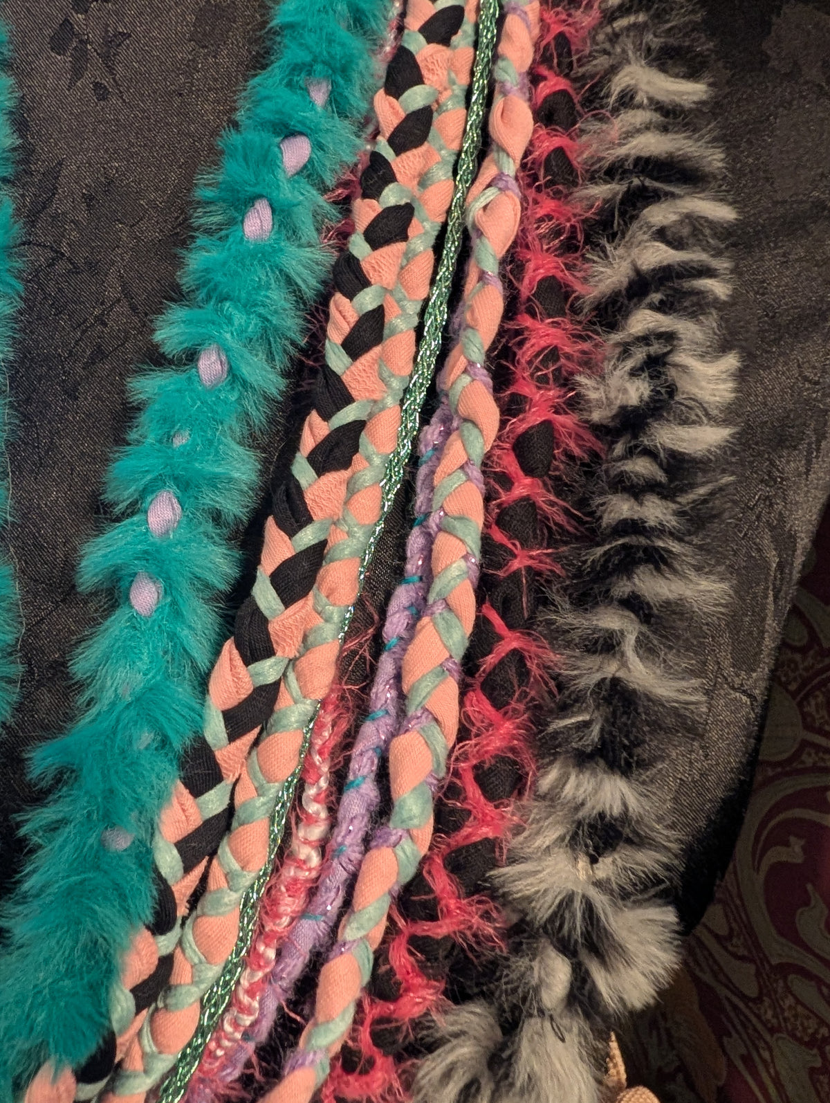 Bright & Bold Fashion Accessory: Scene Queen, layered fabric scarf/necklace, handmade & eco-conscious item