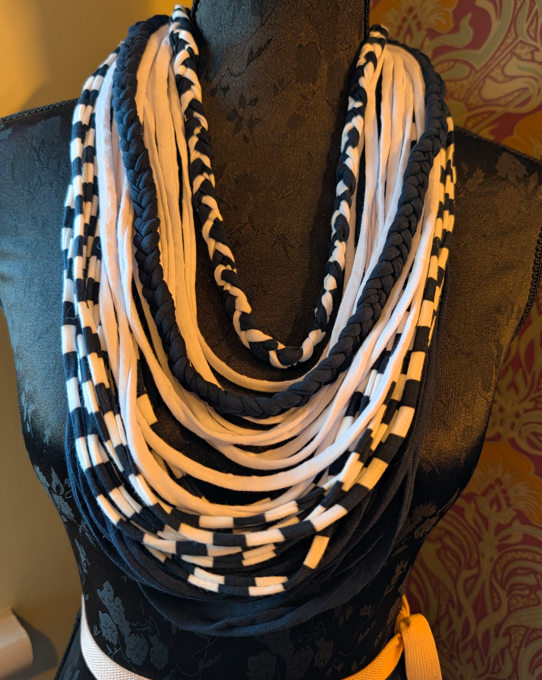 Magpie Handmade Upcycled Striped Infinity Scarf