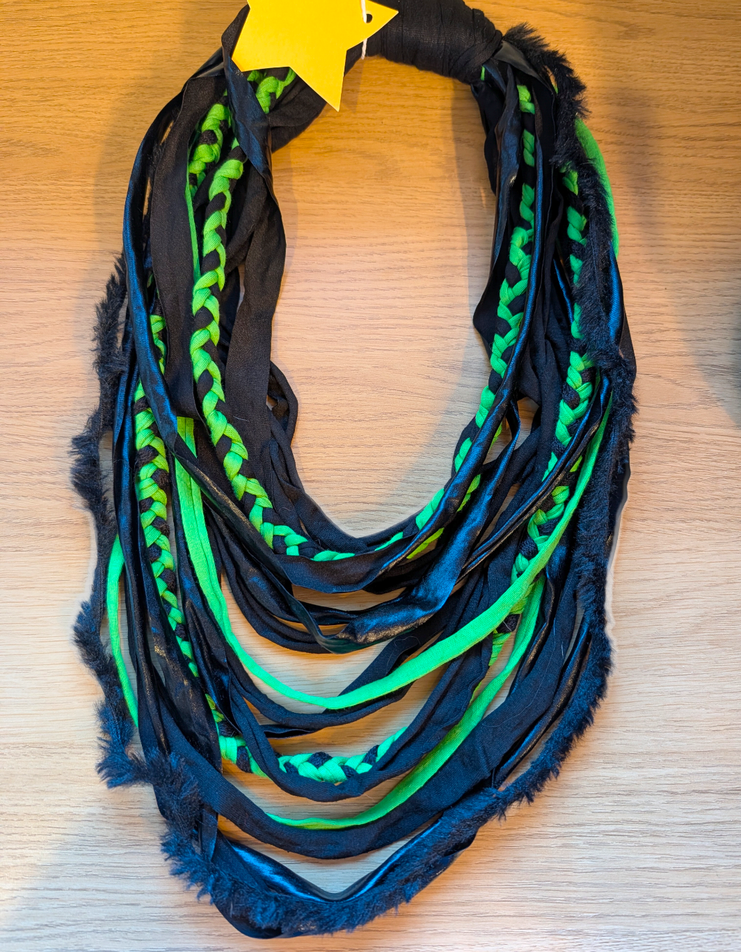 Cyber Goth Green Unique Handmade Gothic Infinity Scarf