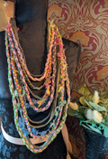 Fairy Garden, Fairycore, Floral, Beltane Inspired Pastel Fabric Necklace