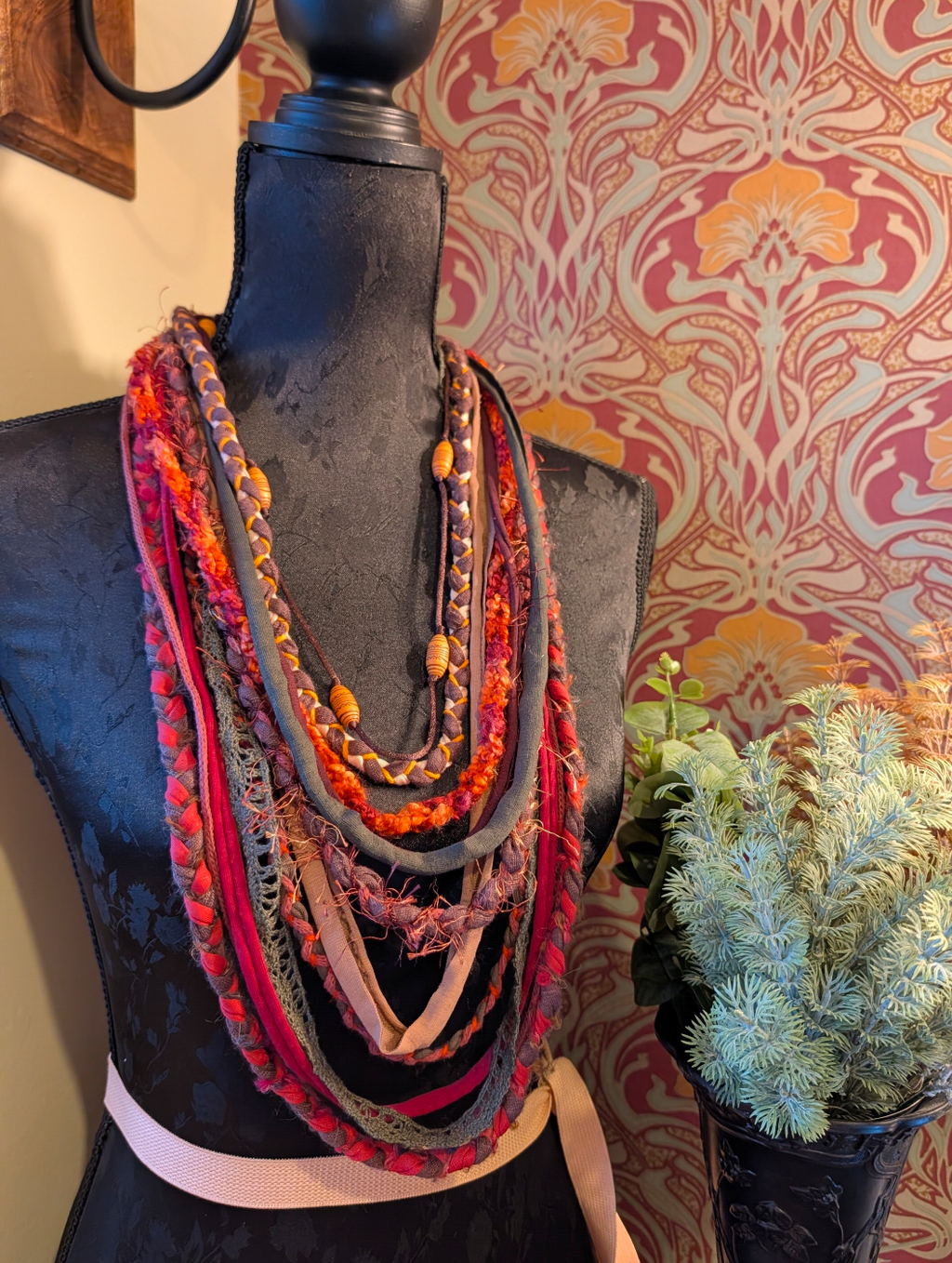 Forest Jewels, Indie/Boho Style Handcrafted Infinity Scarf