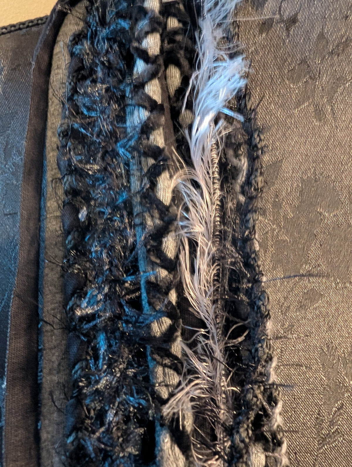 Storm Raven, Handmade Gothic necklace, unique style, grey and black colour palette