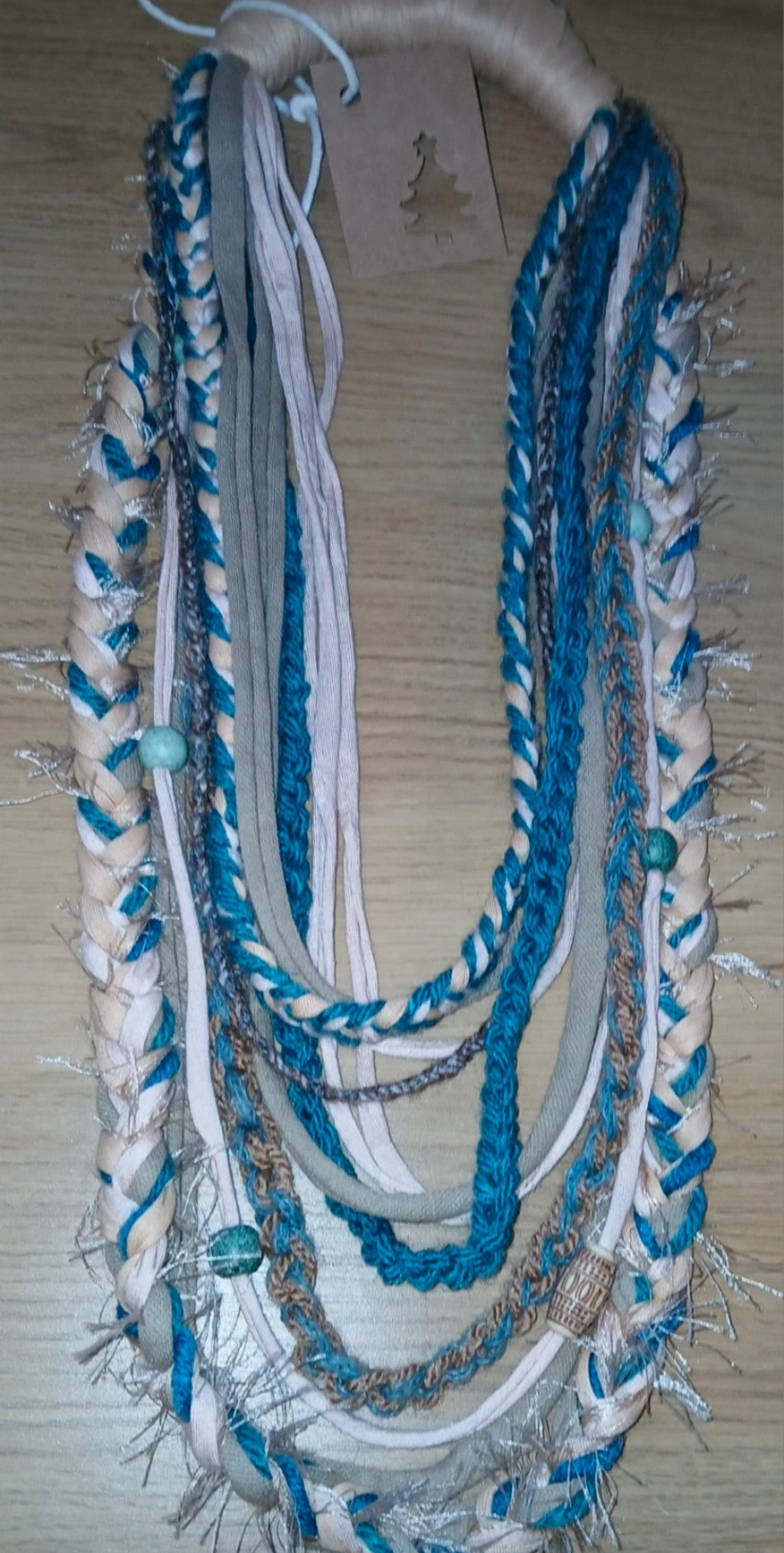 Bali Cove, Unique Upcycled Bohemian fabric necklace