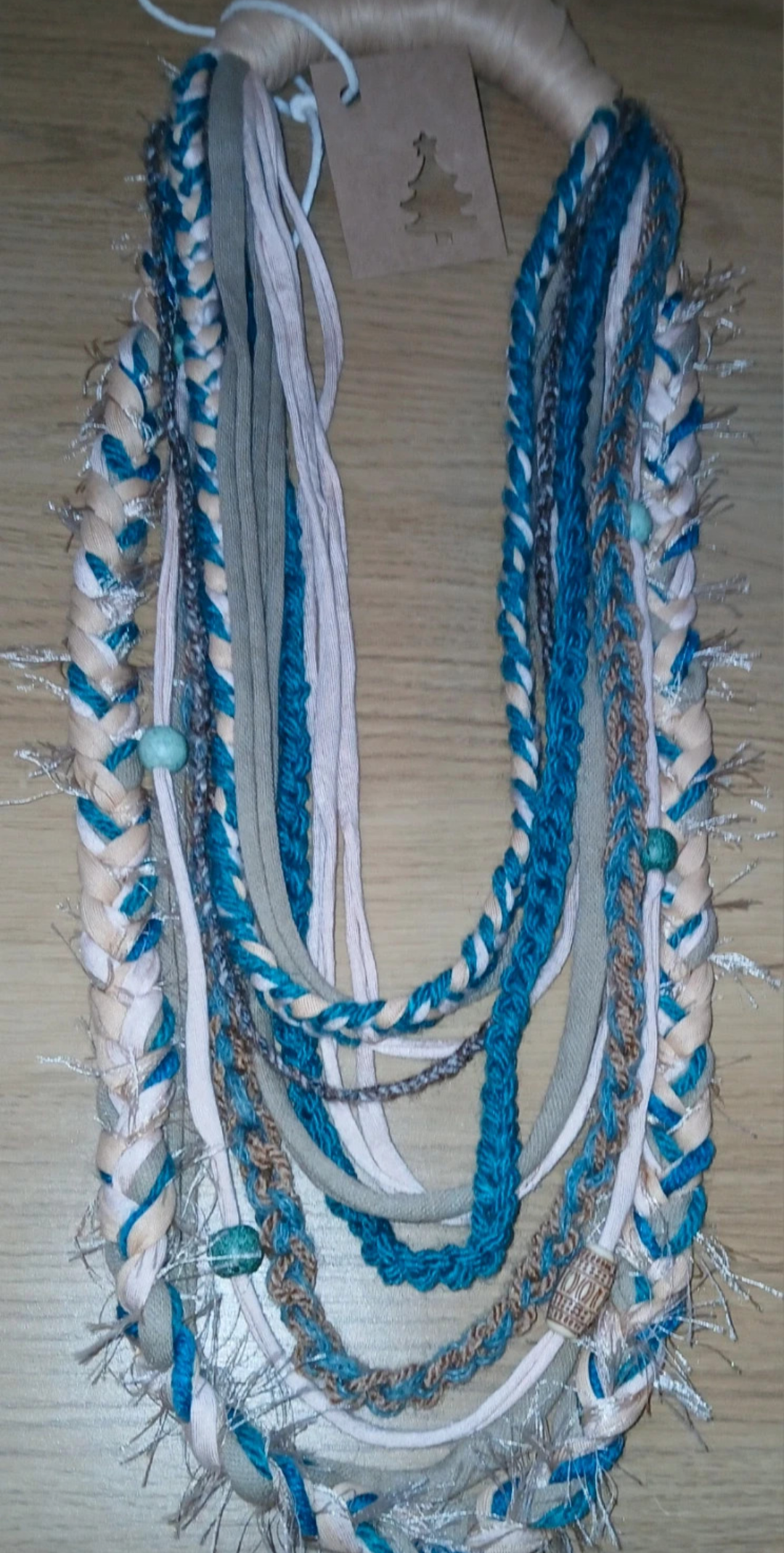 Bali Cove, Unique Upcycled Bohemian fabric necklace