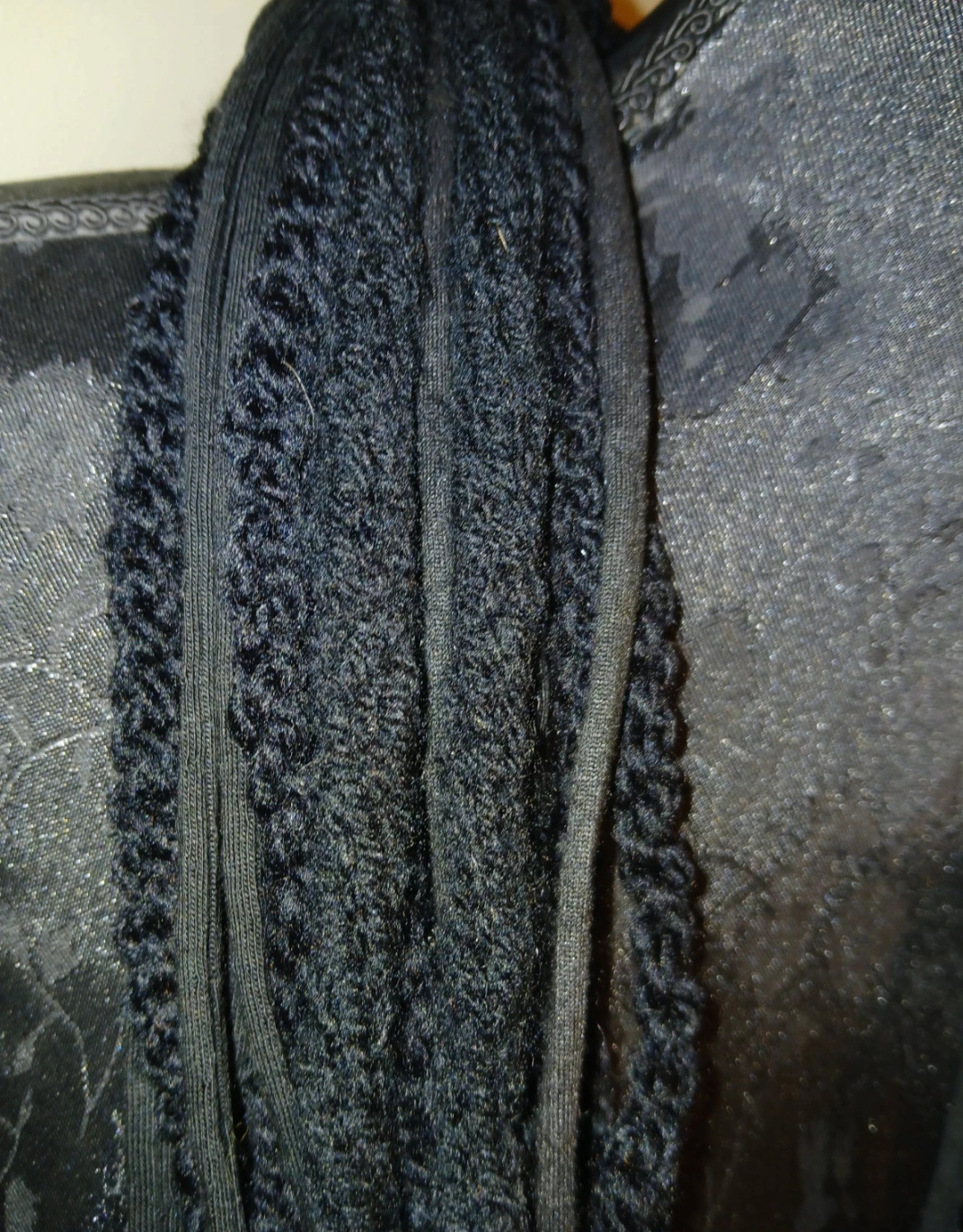 Bleak Winter, Upcycled, French Knit, Gothic Infinity Scarf