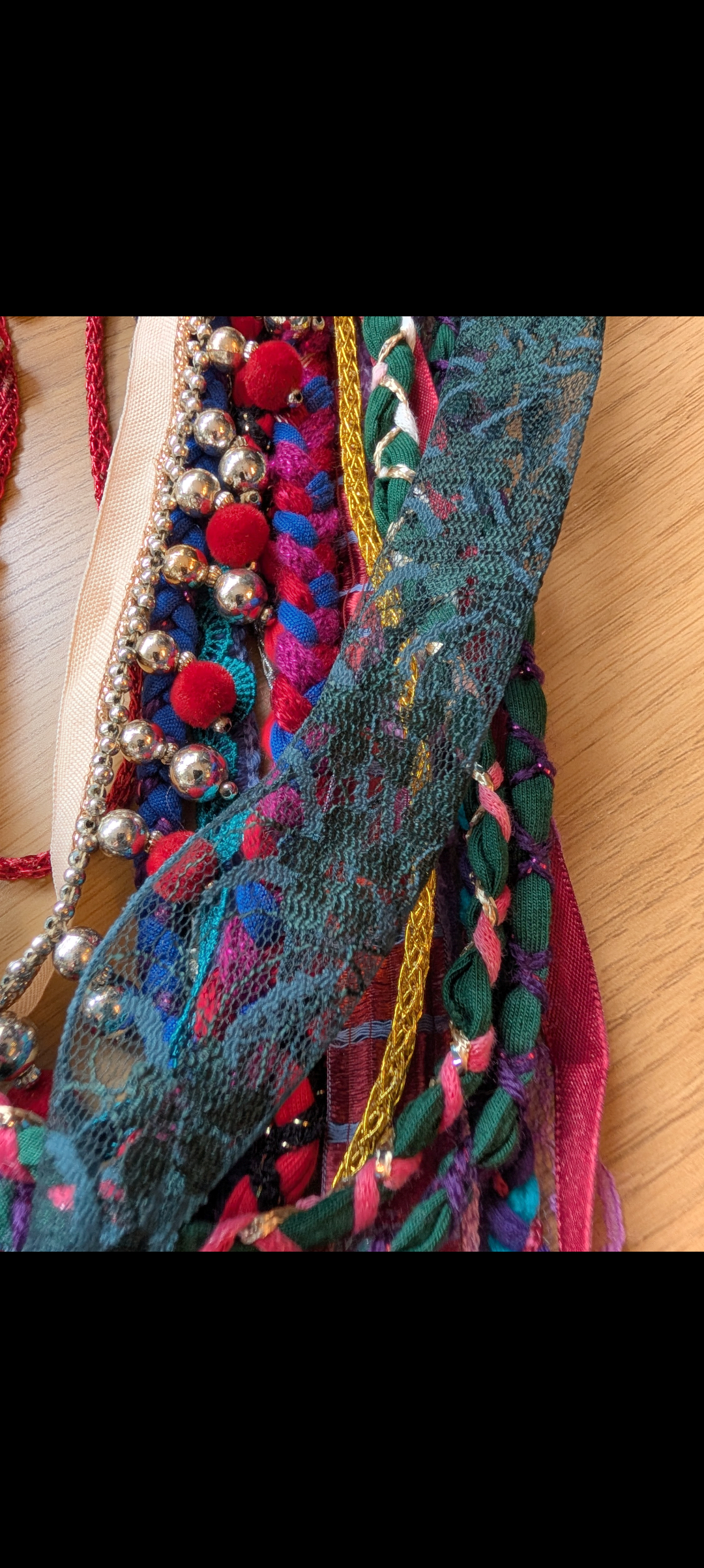 Gypsy Witch, Layered Fabric Necklace, Handmade, Upcycled & Unique