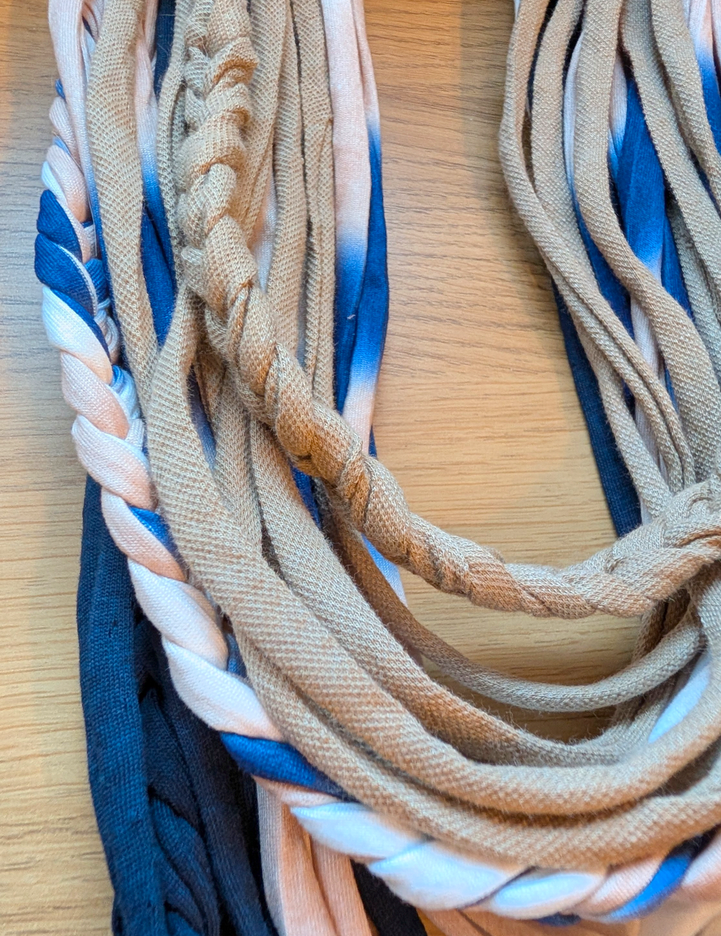 Indigo Sands, Boho Style Handmade Infinity Scarf