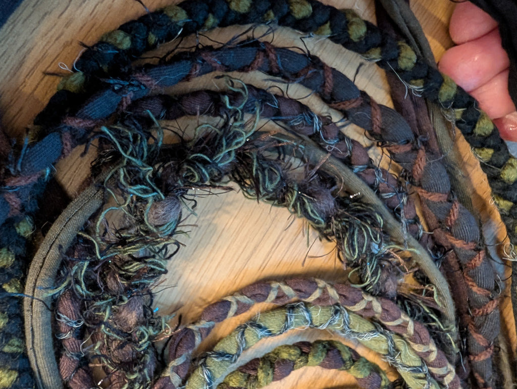 Moss Hollow, A Beautiful, forest inspired fabric necklace, Earthy shades that create a dark and witchy overtone