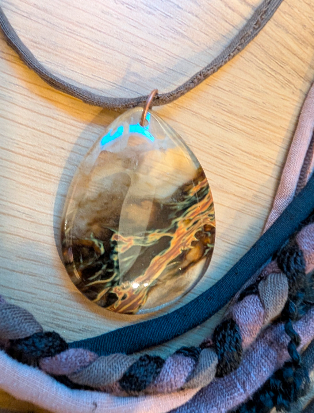 Layered Earth - Boho Multi-Strand Fabric Statement Necklace