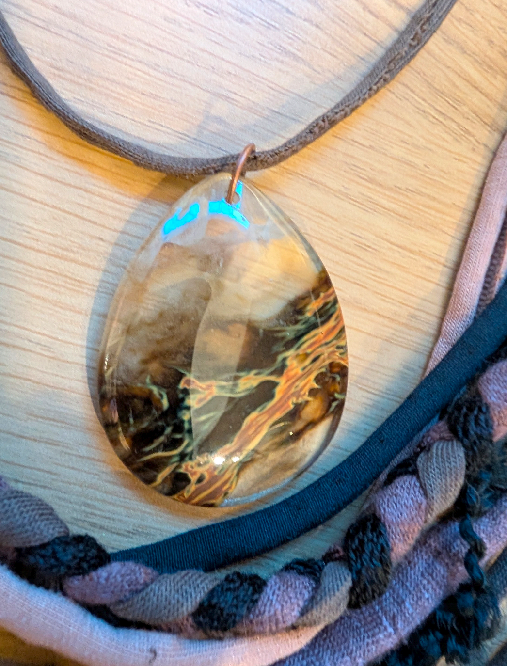 Layered Earth - Boho Multi-Strand Fabric Statement Necklace