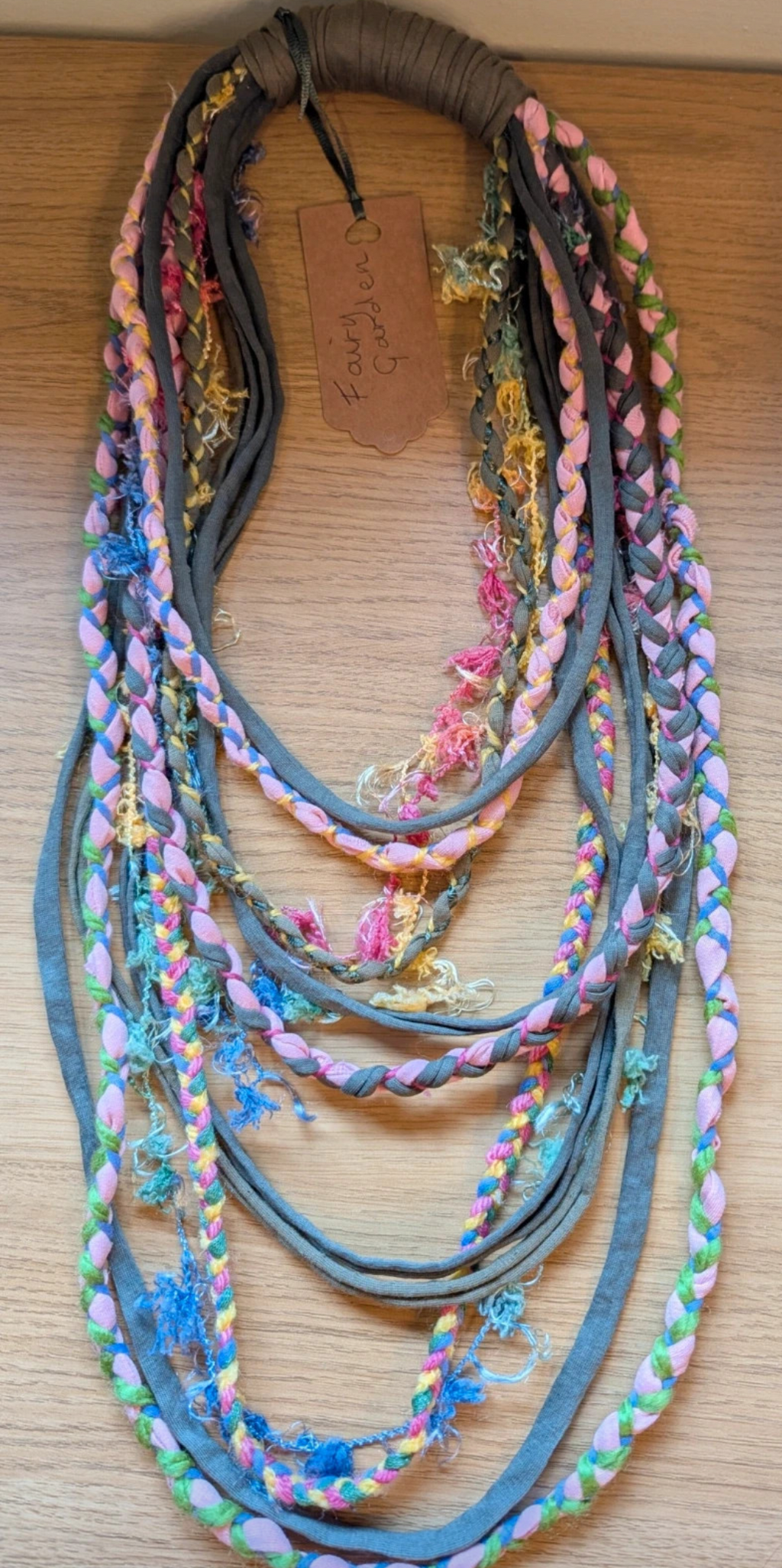Fairy Garden, Fairycore, Floral, Beltane Inspired Pastel Fabric Necklace