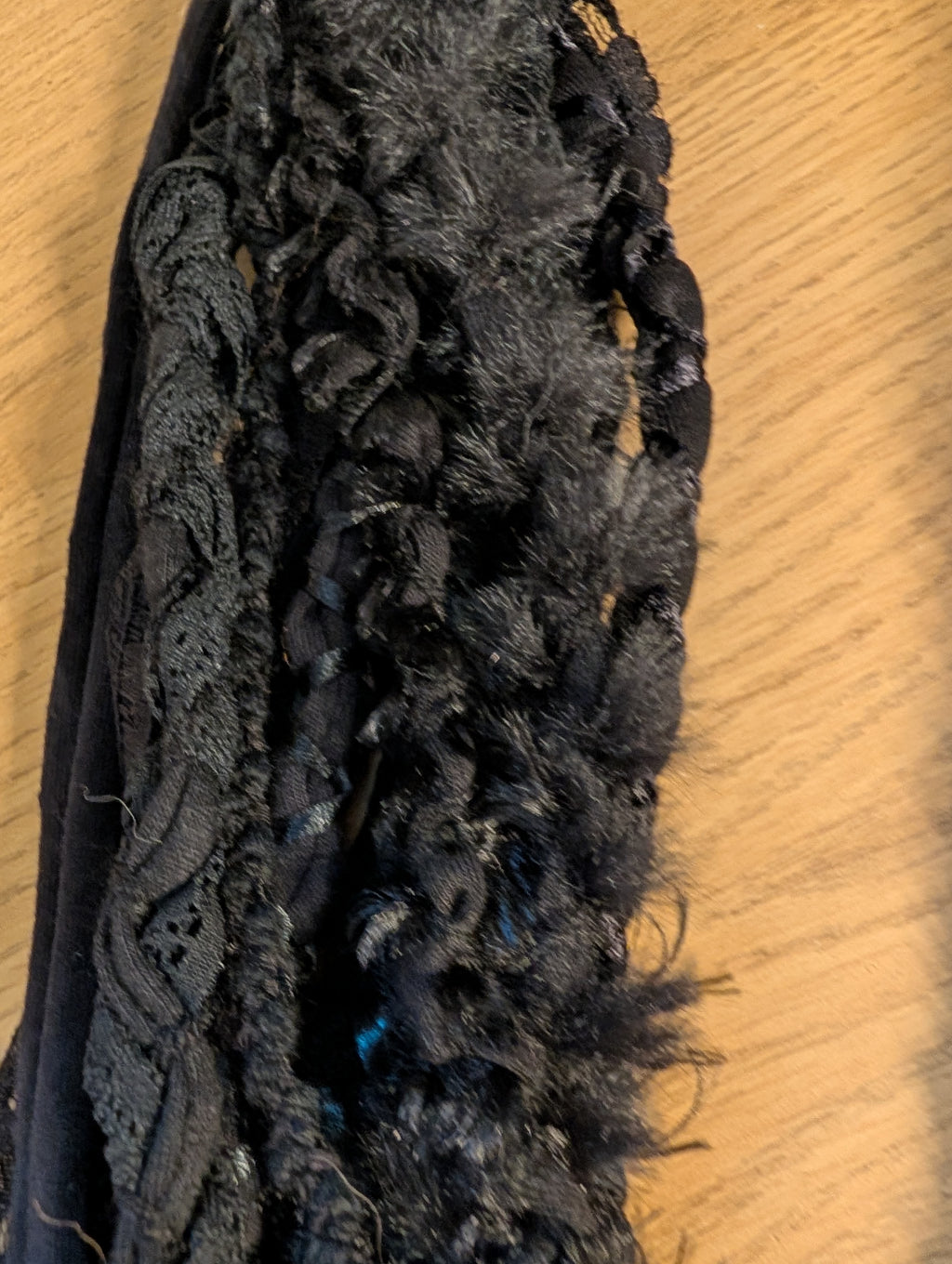 Gothic style Fabric Necklace,Nocturne, Handmade & Unique, Beautiful lace and weave is layered, made using sustainable materials