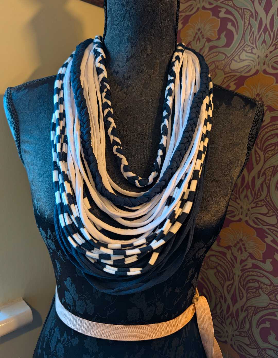 Magpie Handmade Upcycled Striped Infinity Scarf
