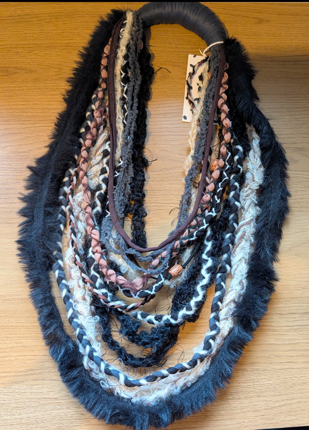 Viking Warrior, Unique Handmade Fabric Necklace/Scarf, Statement Piece