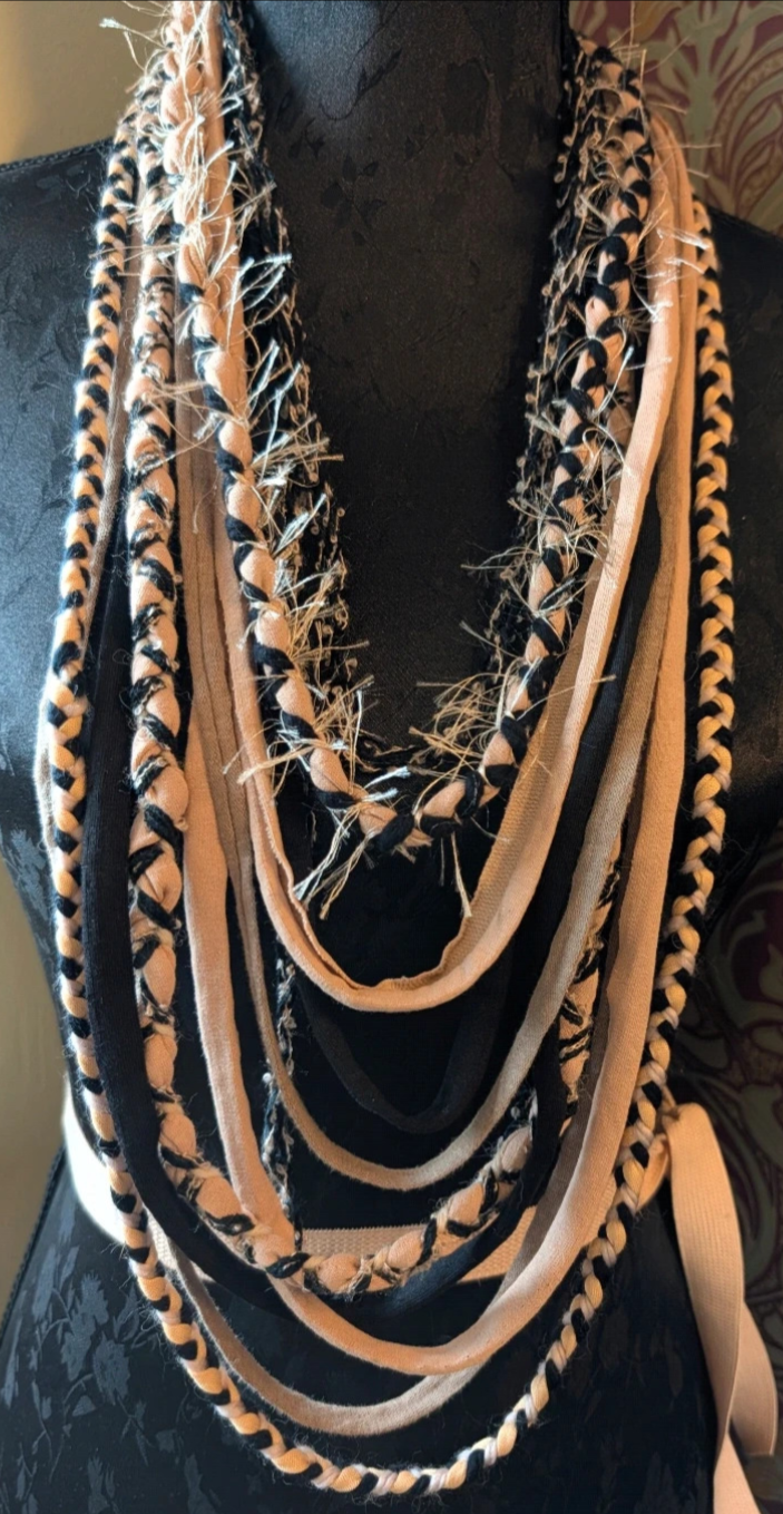 Serpentine, Handmade Witchy Boho Style Fabric Necklace