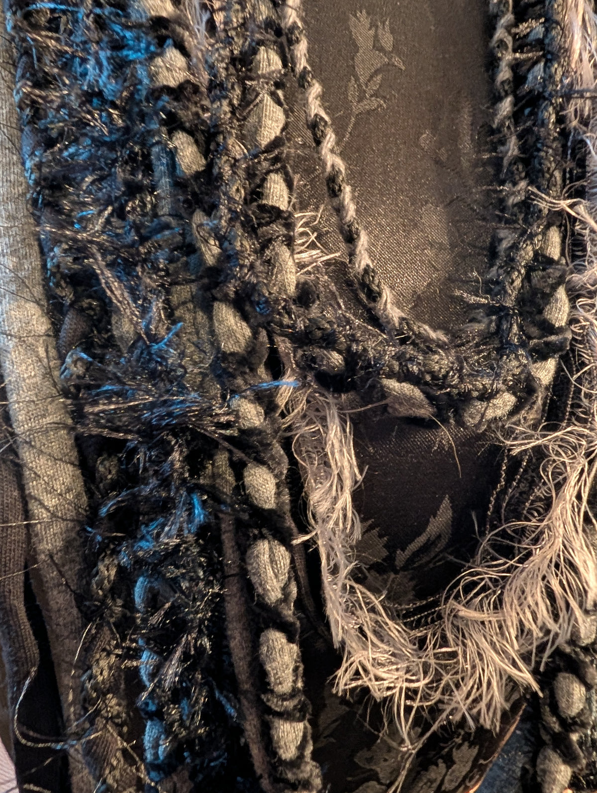 Storm Raven, Handmade Gothic necklace, unique style, grey and black colour palette