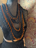 Pumpkin Moon, Upcycled Handmade Fabric Necklace, Goth Accessory, Halloween Accessory