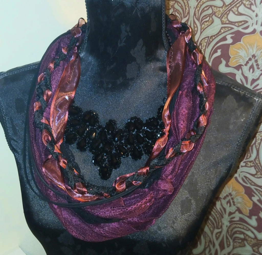 Christobel, Gothic Upcycled Necklace with Vintage Gothic necklace