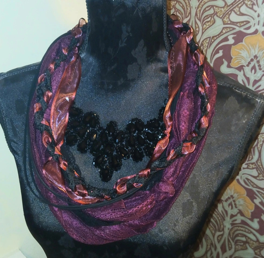 Christobel, Gothic Upcycled Necklace with Vintage Gothic necklace