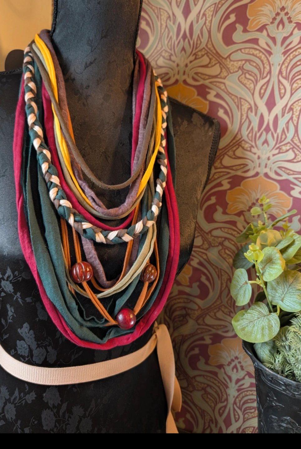 August Rosehip, Forestcore Indie, Nature inspired, Upcycled Infinity Scarf