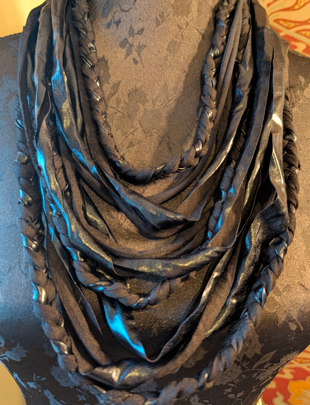 Lucretia, Handmade & Upcycled Gothic Style Infinity Scarf