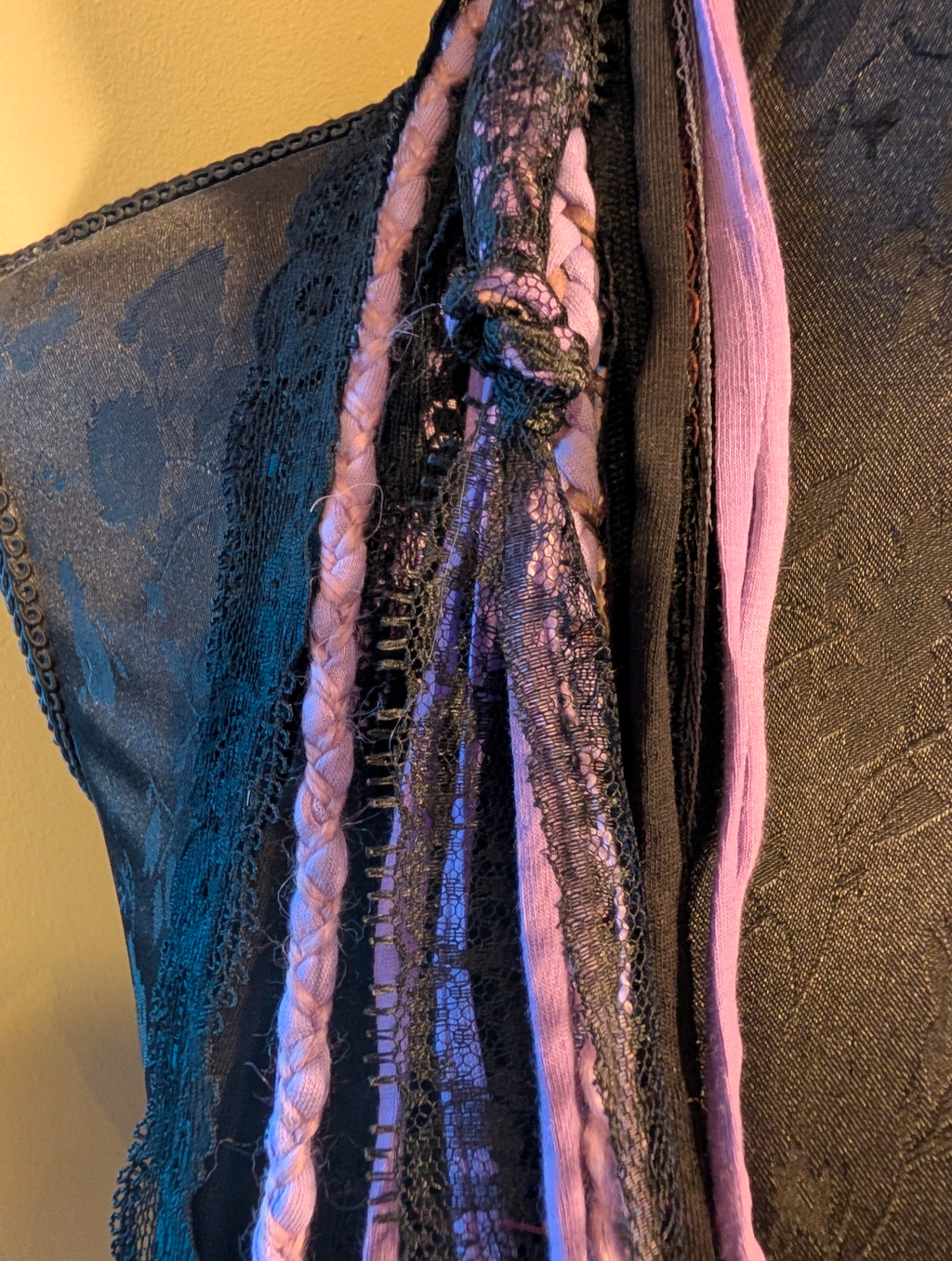 Whimsigoth Lilac, Vintage Style Handmade Fabric Necklace