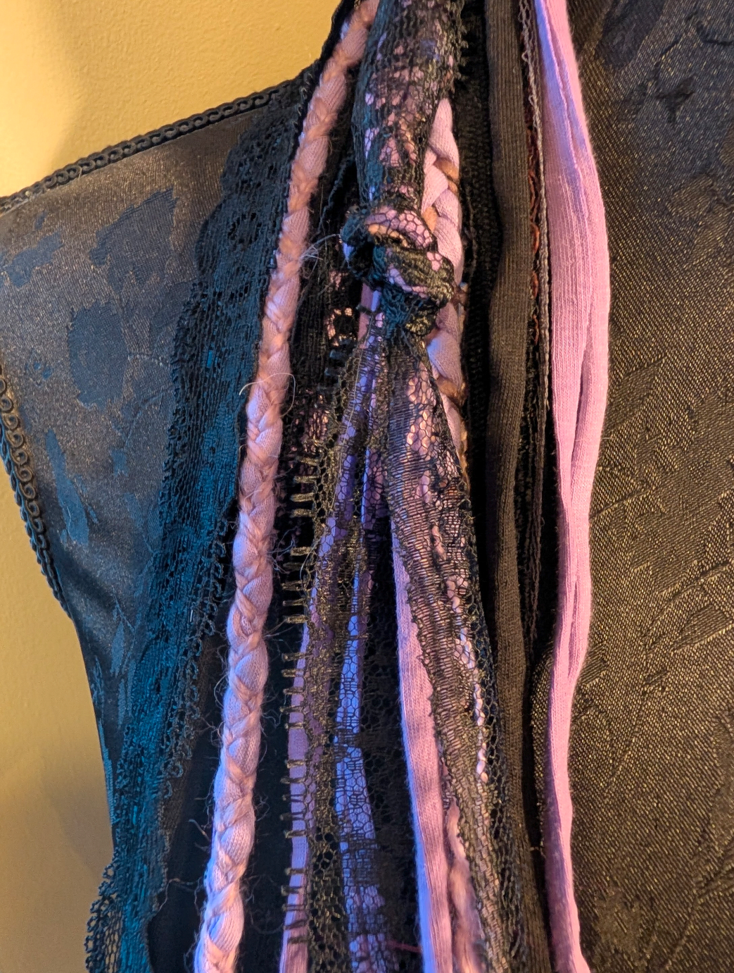 Whimsigoth Lilac, Vintage Style Handmade Fabric Necklace