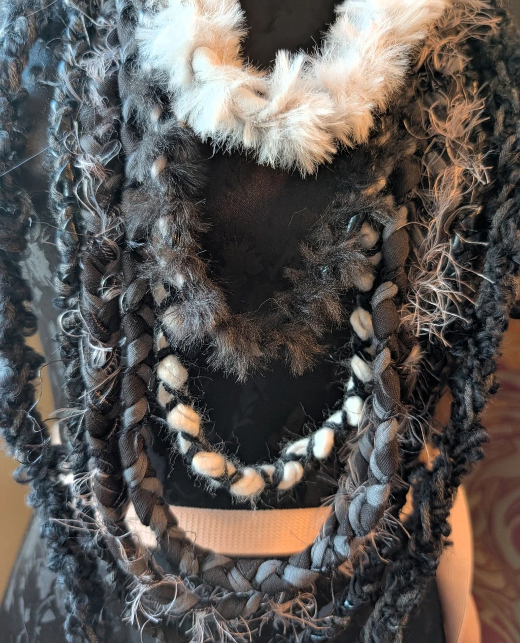 Women's Viking Jackdaw Costume/Ceremonial/Festival fabric necklace