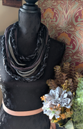 Ashen, Gothic/boho Handmade Cowl Length Infinity Scarf